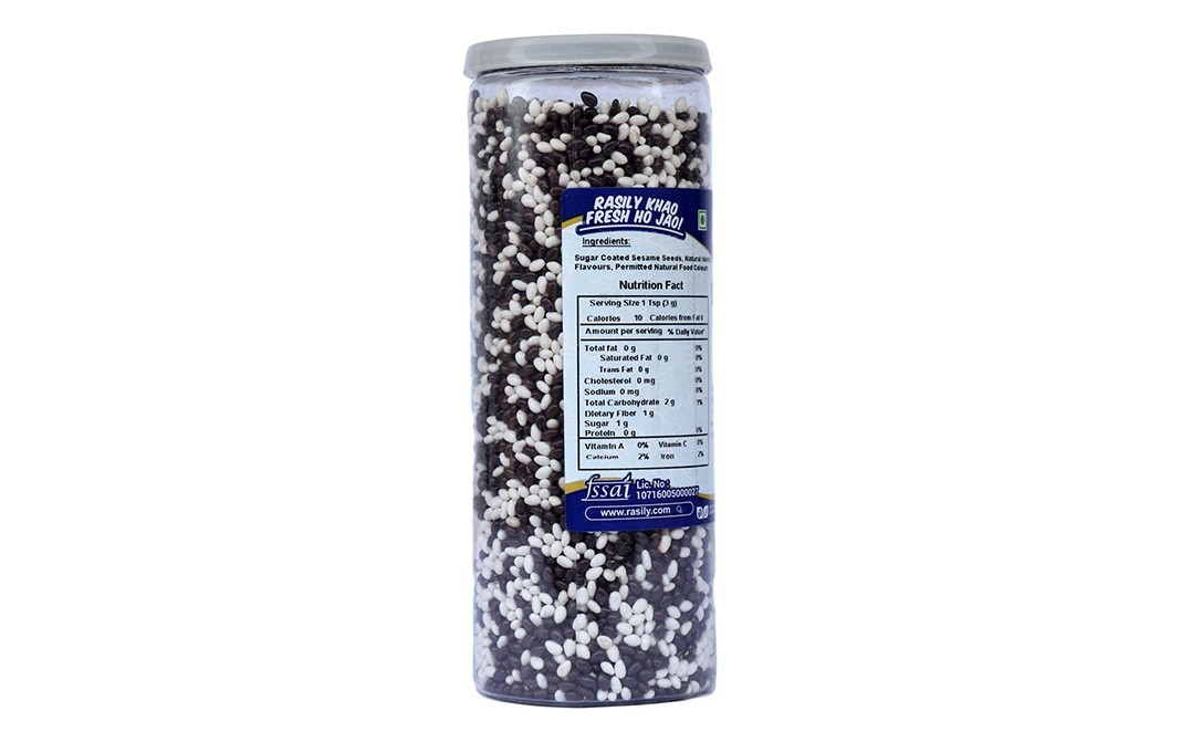 Rasily Chocomilk Sesame Seeds (Sugar Coated Til)   Plastic Jar  280 grams